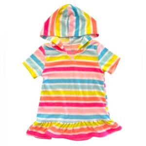 🔥 5 for $30 🔥 Wonder Nation Girls’ Rainbow Striped Bathing Suit Cover | 2T